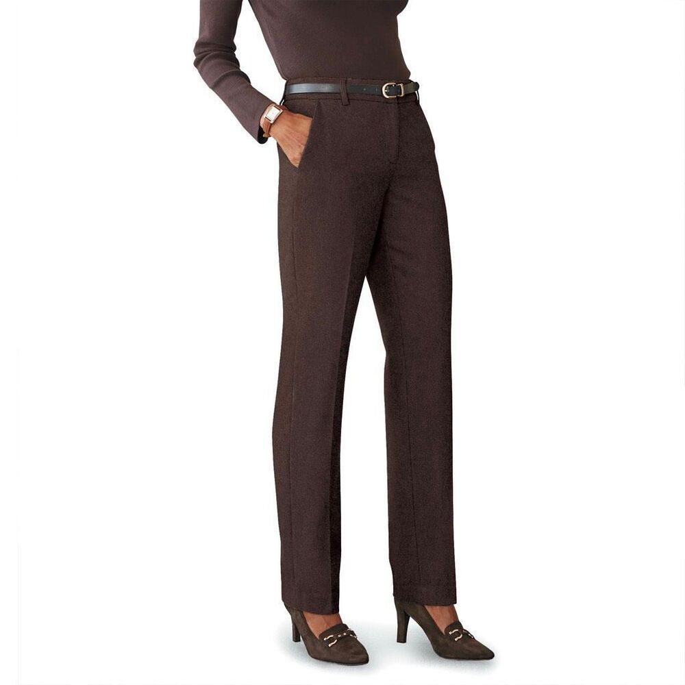 Chadwick’s Wool Blend Straight Leg Pants, Fully Lined Fly Front Slant Pockets